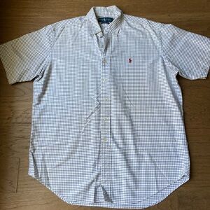 Polo by Ralph Lauren Short-Sleeve Check Button-Down Shirt - White/Blue-Size L
